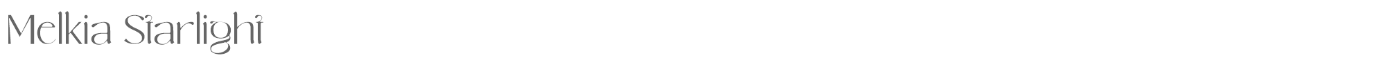 Sample characters Melkia Starlight Font